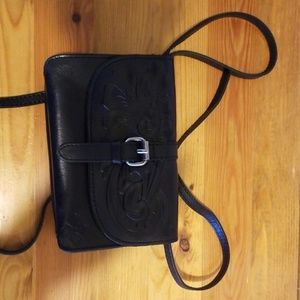 Patricia Nash Torri Leather Black crossbody